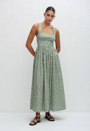 Crossback Midi Dress - Vetiver - Matteau